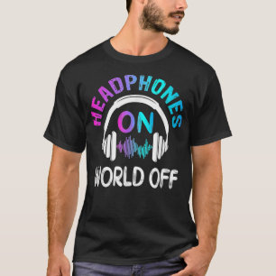 T-shirt Casques De Musique Sur World Off Music Les Amateur