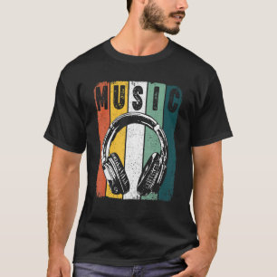 T-shirt Casques Dj Retro Producteur De Musique