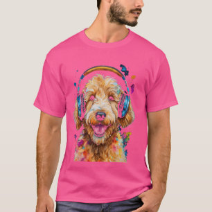 T-shirt Casques Goldendoodle Doodle doré Dog Art Prin