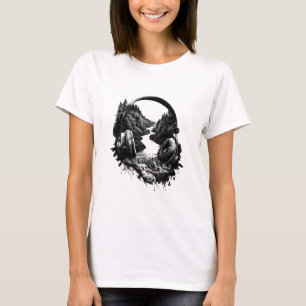 T-shirt Casques Nature et Musique - Artiste noir et blanc