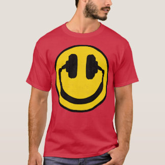 T-shirt Casques Souriant La Musique Du Visage Me Rend Heur