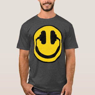 T-shirt Casques Souriant La Musique Du Visage Me Rend Heur