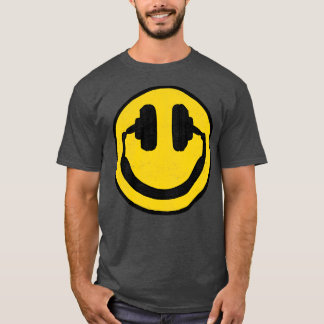 T-shirt Casques Souriant La Musique Du Visage Me Rend Heur