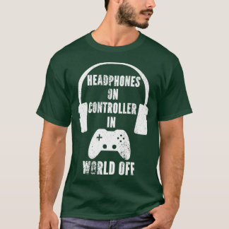 T-shirt Casques Sur Contrôleur Dans World Of Music Gaming