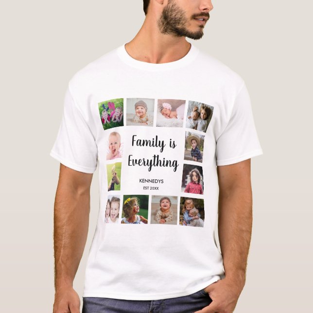 T-shirt Casquette 12 photo Collage Image Nom de famille Ci (Devant)