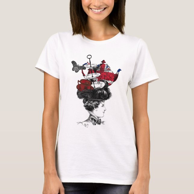 T-shirt Casquette britannique de thé après-midi (Devant)