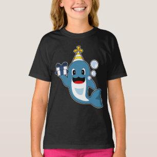 T-shirt Casquette de fête d'anniversaire dauphin