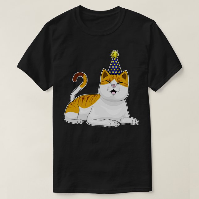 T-shirt Casquette de la fête du chat (Design devant)