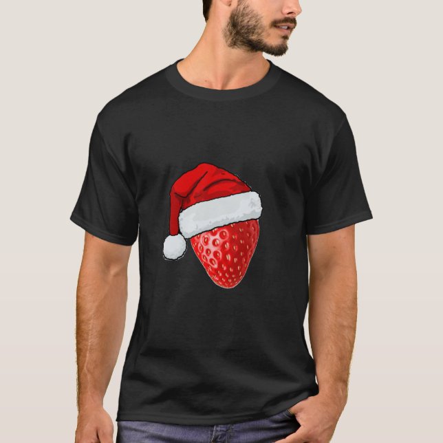 T-shirt casquette de Noël avec fraise douce (Devant)