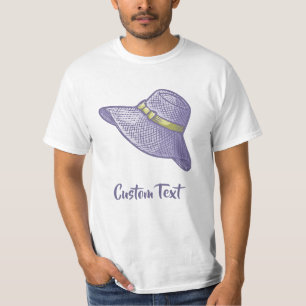 T-shirt Casquette de paille tiré à la main Lilac