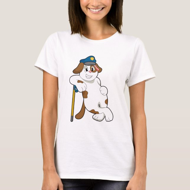 T-shirt Casquette de police de chien (Devant)