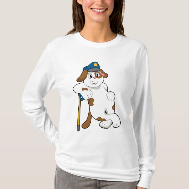 T-shirt Casquette de police de chien (Devant)