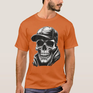 T-shirt Casquette de squelette de rockeur Skateur Cool Hal