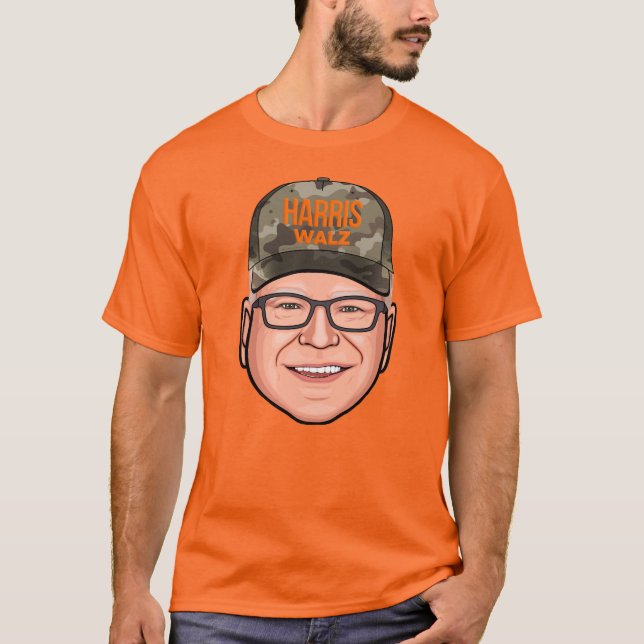 T-shirt Casquette de Tim Walz Camouflage (Devant)