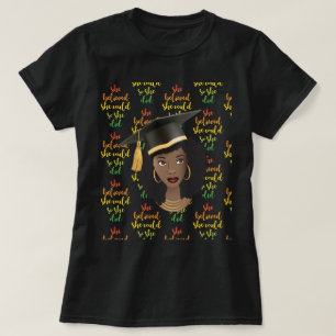 T-shirt Casquette D'Études De Femme Noire, Elle Croyait Qu