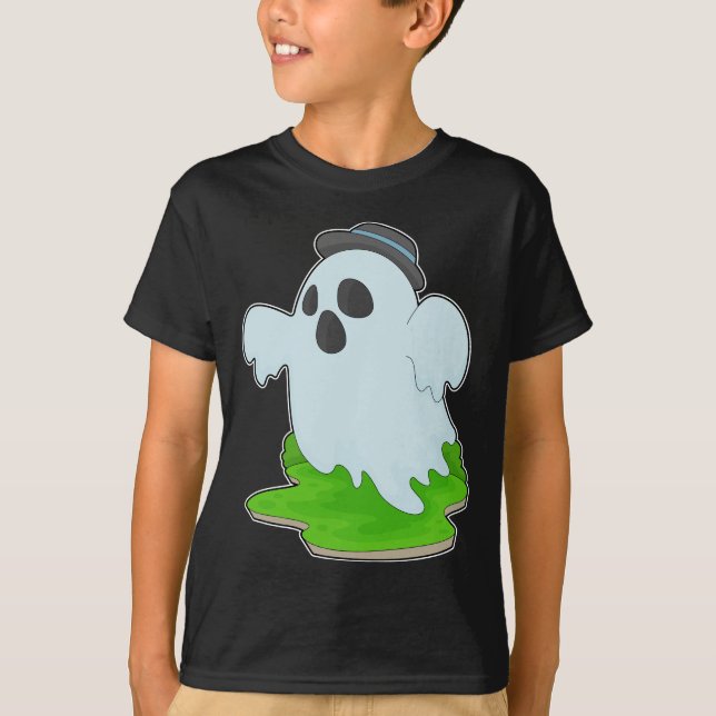 T-shirt Casquette d'Halloween fantôme (Devant)