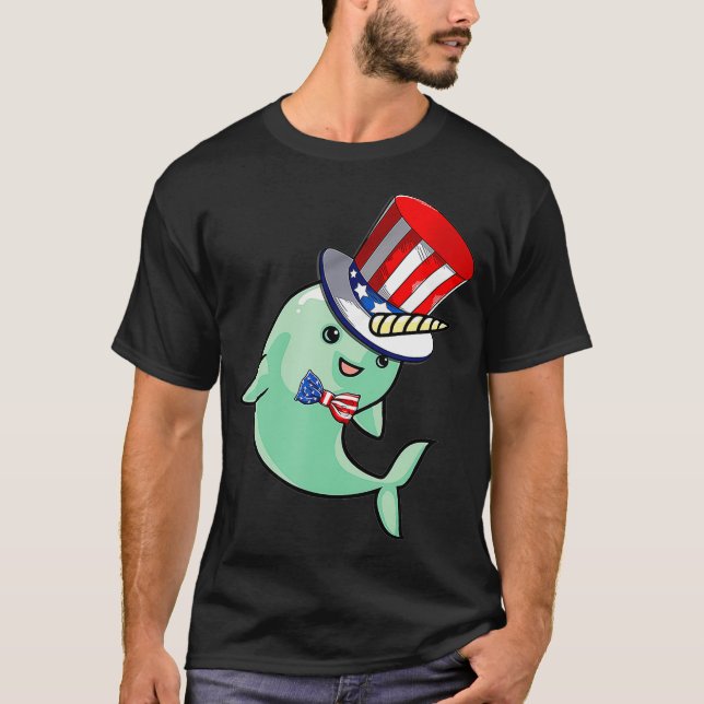 T-shirt casquette du drapeau américain narval Patriotic 4  (Devant)