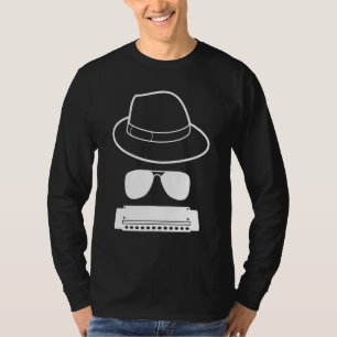 T-shirt Casquette Et Lunettes De Soleil Harmonica Player