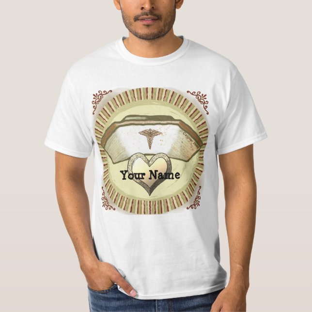 T-Shirt Casquette infirmière sur mesure rétro (Devant)
