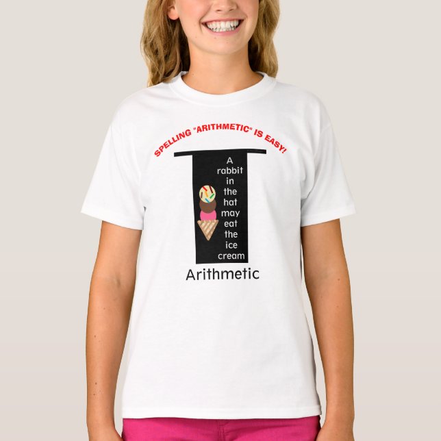 T-shirt Casquette magique orthographe Arithmétique glace c (Devant)