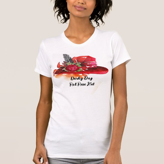 T-shirt Casquette Roses Rouge Derby Day (Devant)
