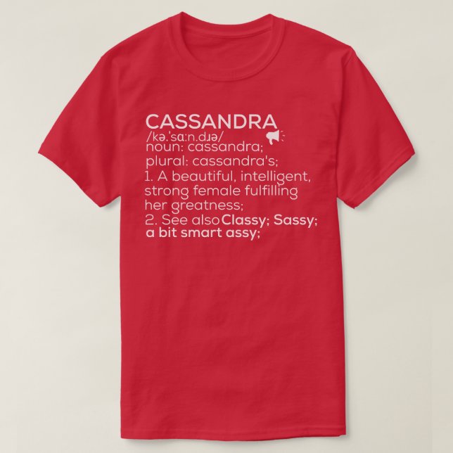 T-shirt Cassandra Nom Cassandra Définition Cassandra Fema (Design devant)