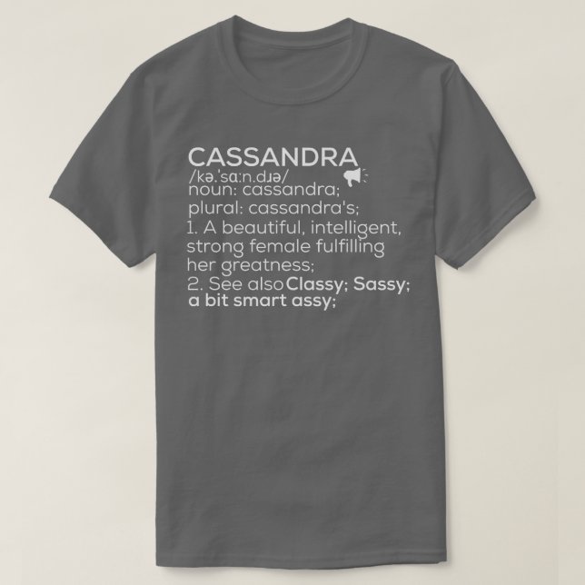 T-shirt Cassandra Nom Cassandra Définition Cassandra Fema (Design devant)