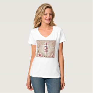 T-shirt Casse-noisette élégant rose et or pastel Fantaisis
