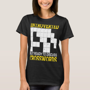 T-shirt casse-tête de mots croisés Introverted mais prêt à