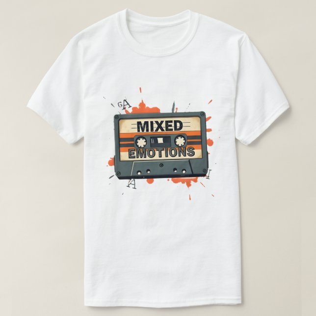 T-shirt Cassette à émotions mixtes (Design devant)