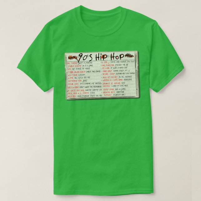 T-shirt Cassette Hip hop des années 90 (Design devant)