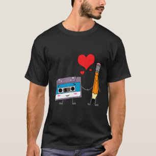T-shirt Cassette Tape Crayon Retro Vintage 70's 80's 90's