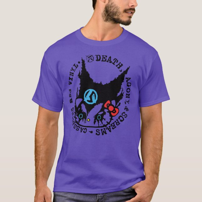 T-shirt Cassettes de mort, d'agonie et de cris et vinyle (Devant)