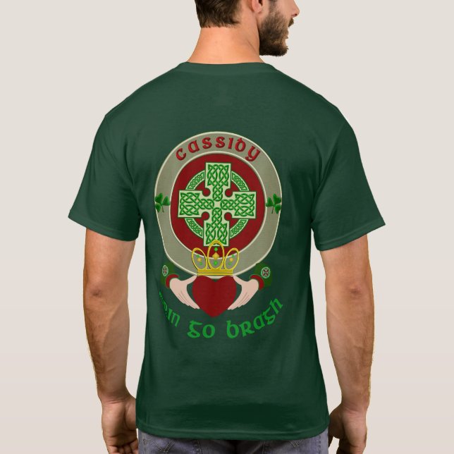 T-shirt Cassidy/O'Cassidy Celtic Cross avec Claddagh (Dos)