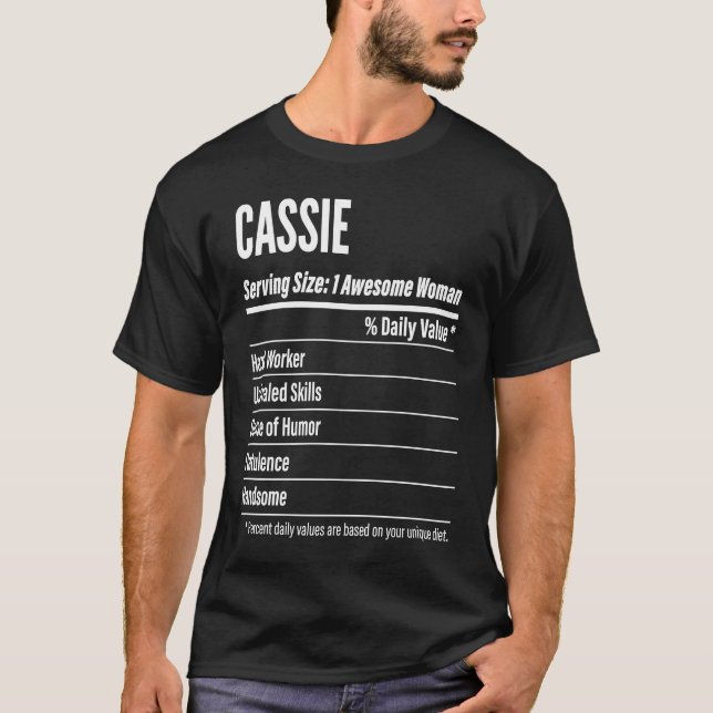 T-shirt Cassie Faits nutritionnels Servant Taille Calories (Devant)