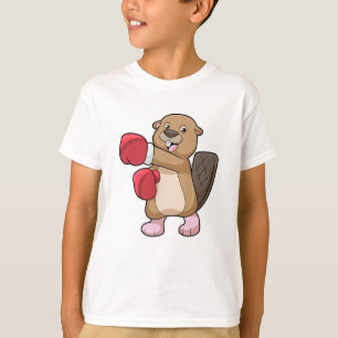 T-shirt Castor à la boxe avec gants de boxe