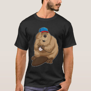 T-shirt Castor au baseball avec baseball
