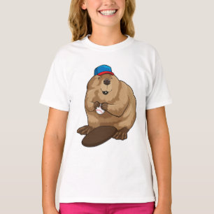 T-shirt Castor au baseball avec baseball