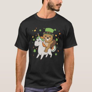 T-shirt Castor avec Unicorn St Patrick s Day Irlande Beave