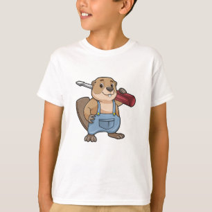 T-shirt Castor comme artisan avec tournevis à fente
