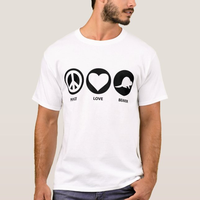 T-shirt Castor d'amour de paix (Devant)