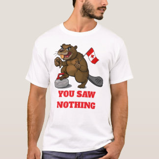 T-shirt Castor de curling avec drapeau