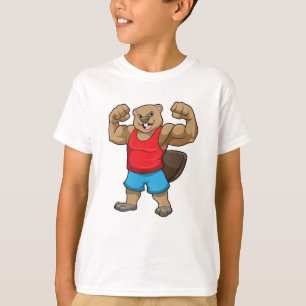 T-shirt Castor en Bodybuilder avec gros bras
