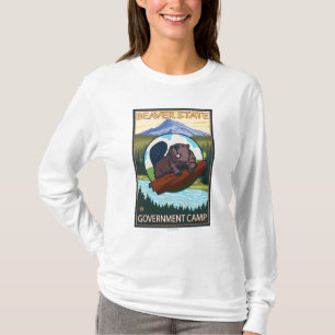 T-shirt Castor et capot de Mt. - camp de gouvernement,