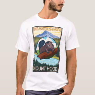 T-shirt Castor et capot de Mt., Orégon