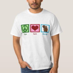 T-shirt Castors Peace Love