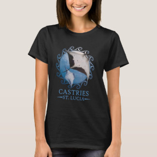 T-shirt Castries Sainte-Lucie Stingray Manta Ray Océan Ani