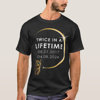 T-shirt Cat 2024 Éclipse Solaire Totale Deux Fois Dans Une
