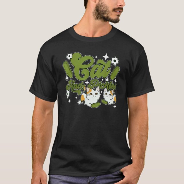 T-shirt Cat And Pickles Cucumber Cat (Devant)