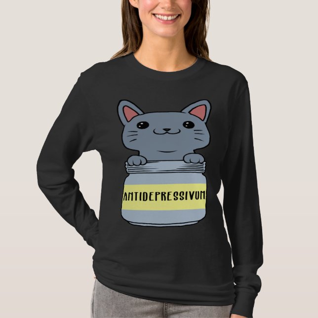 T-shirt Cat Antidepresssive   Ca (Devant)